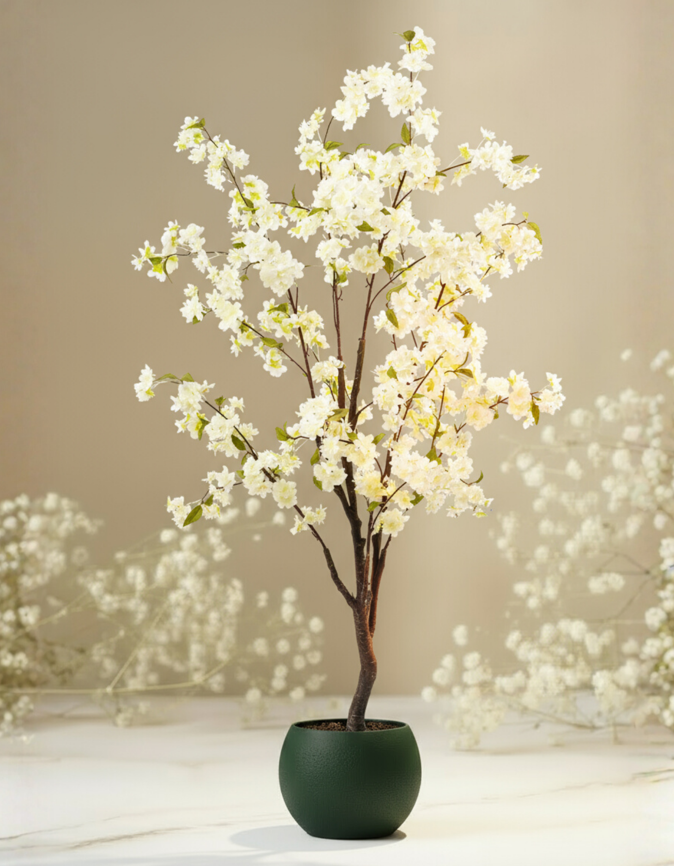 Kunstplant White Cherryblossom 135cm