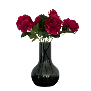 Vijf donkerroze pioenen