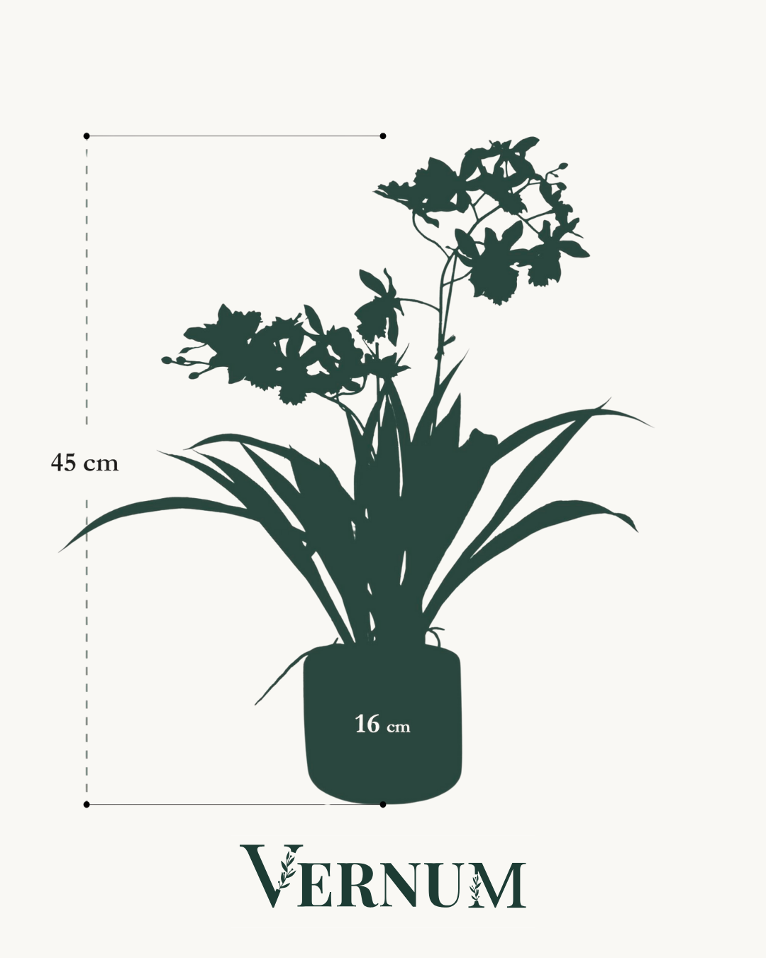 Kunstplant Orchidee Geel 45cm