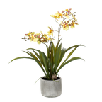 Kunstplant Orchidee Geel 45cm