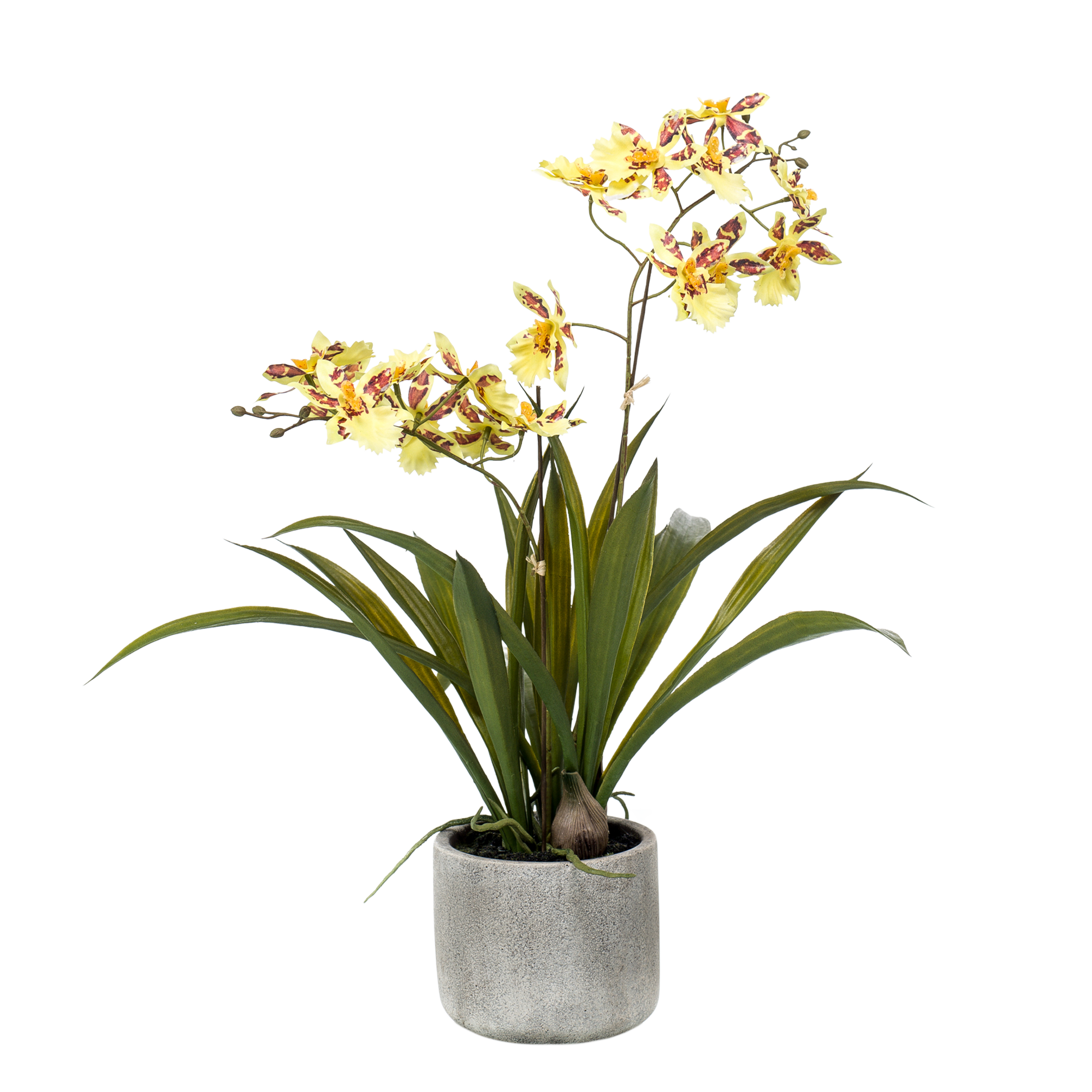 Kunstplant Orchidee Geel 45cm