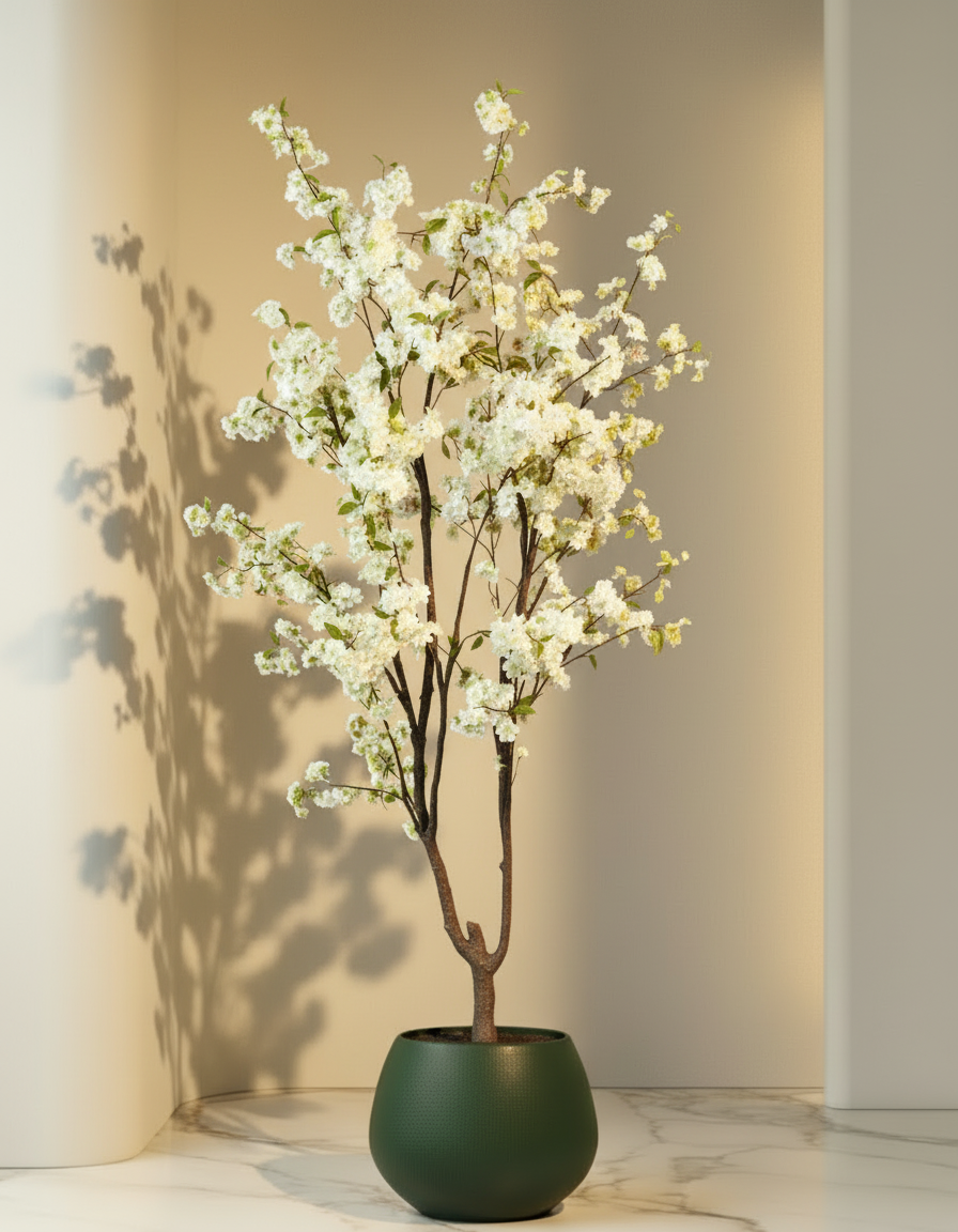 Kunstplant Cherry Blossom Wit 210cm
